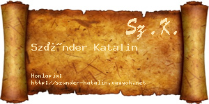 Szünder Katalin névjegykártya